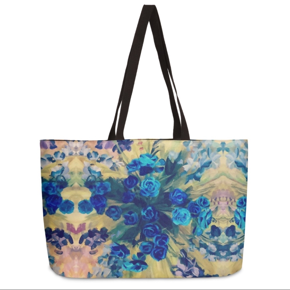 XL Weekender Reusable double sided flower Tote Bag